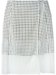 юбка с запахом и перфорированным дизайном  Victoria Beckham Denim