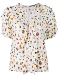 блузка с короткими рукавами 'Obsession' Alexander McQueen