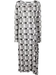 свободное платье с драпированной деталью Yohji Yamamoto