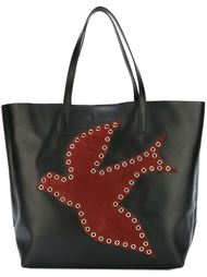 сумка-шоппер с аппликацией птицы Red Valentino