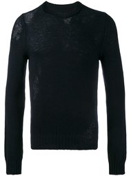 трикотажный джемпер с рваными деталями Maison Margiela