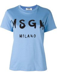 футболка с принтом логотипа MSGM