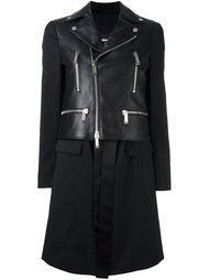 пальто с деталью в виде байкерской куртки Dsquared2