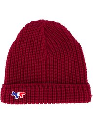 ribbed beanie hat Maison Kitsuné