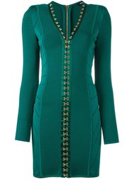 облегающее платье с V-образным вырезом Balmain