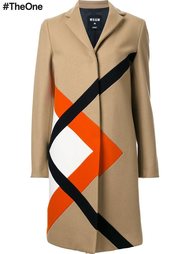 однобортное пальто с графическим принтом MSGM