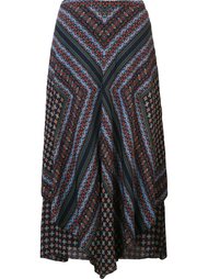 layered patterned A-line skit Derek Lam 10 Crosby