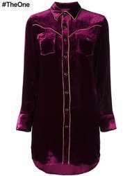 бархатное платье-рубашка  Saint Laurent