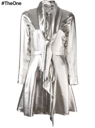 мини-платье с драпированным воротником Saint Laurent