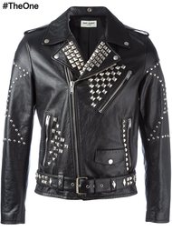 байкерская куртка с заклепками Saint Laurent