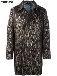двубортное пальто с леопардовым рисунком Etro