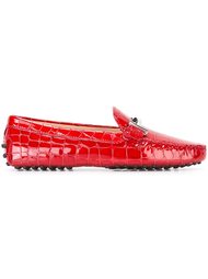 лоферы с эффектом крокодиловой кожи Tod's