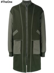 пальто на молнии с контрастными рукавами Helmut Lang