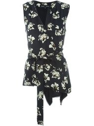 топ с запахом и цветочным принтом Proenza Schouler
