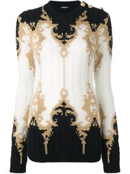 baroque epaulette shoulder jumper Balmain