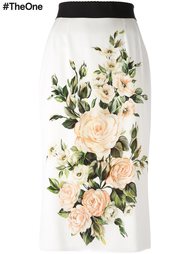 юбка с принтом роз Dolce &amp; Gabbana