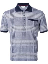 plaid short-sleeved polo shirt Thom Browne