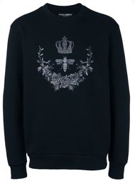 crown &amp; bee embroidered sweatshirt  Dolce &amp; Gabbana