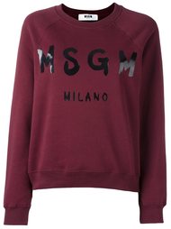 толстовка с принтом логотипа   MSGM