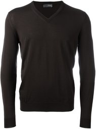 v neck fine knit jumper Drumohr