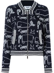 кардиган на молнии с принтом животных  Thom Browne