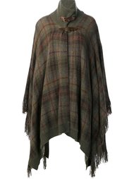 checked fringed poncho Ralph Lauren