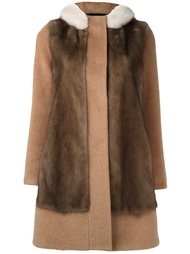 contrast panel coat Blancha