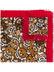 animal print bear scarf Moschino