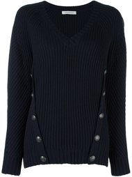 button detail ribbed jumper Pierre Balmain