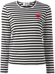 'heart' patch striped T-shirt Comme Des Garçons Play