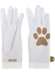 paw intarsia gloves Moschino