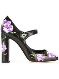 туфли Мэри Джейн с принтом тюльпанов Dolce &amp; Gabbana