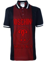 рубашка-поло с панельным дизайном и логотипом Moschino