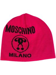 logo intarsia beanie Moschino