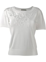 укороченная футболка с кружевной отделкой Ermanno Scervino
