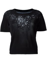 укороченная футболка с кружевной отделкой Ermanno Scervino