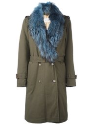 fur trimmed military coat  Forte Couture