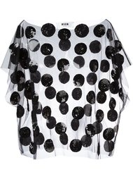 топ из тюля с вышивкой MSGM