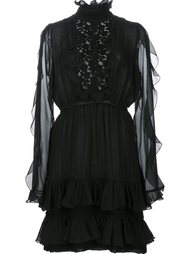 turtleneck ruffled sheer dress Giambattista Valli