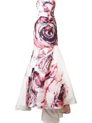 rose print gown Monique Lhuillier