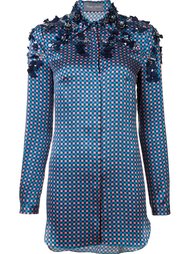 embellished cubic print shirt Monique Lhuillier