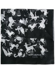 шарф с принтом знаков зодиака Saint Laurent
