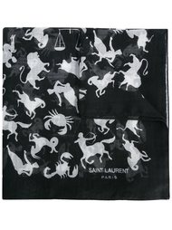 шарф с принтом знаков зодиака Saint Laurent