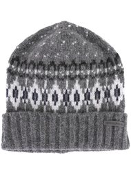 шапка-бини вязки интарсия Woolrich