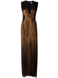 'Rita' pleated plunge neckline gown Maria Lucia Hohan