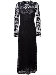 платье с вышивкой макраме и длинными рукавами Red Valentino