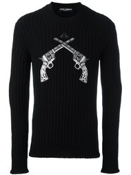 свитер с нашивкой пистолетов  Dolce &amp; Gabbana
