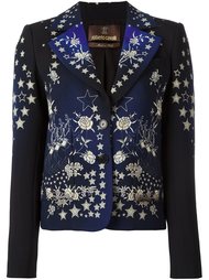 приталенный пиджак с принтом звезд Roberto Cavalli