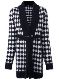 клетчатый кардиган с поясом Balmain