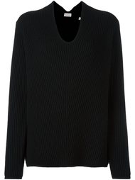 свитер свободного кроя с отделкой в рубчик Moncler